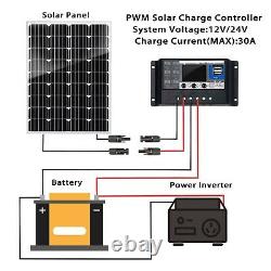 200W Watt 12V Monocrystalline Solar Panel For Battery Charger Camping RV Boat US