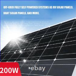 200W Watt 18V 248° Flexible Mono Solar Panel for RV Rooftop Boat Off Grid New