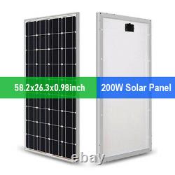200W Watt Monocrystalline Solar Panel 12V Off-Grid Charge for RV Marine Home