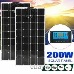 200Watt 200W Solar Panel Kit with Solar Charge Controller 12V/24V RV Boat Off Grid
