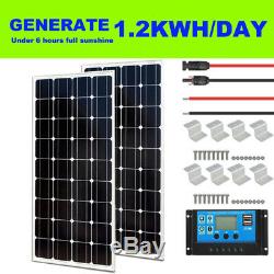 200Watt Mono Solar Panel Kit With 20A Solar controller for RV Boat Caravan Home