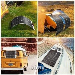 200Watt Solar Panel kit 2x100W Flexible Solar Home Outdoor RV Car Boat Charging