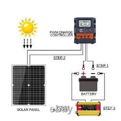 200w Watt 18v Monocrystalline Solar Panel RV Camping Home Off Grid With Cable US
