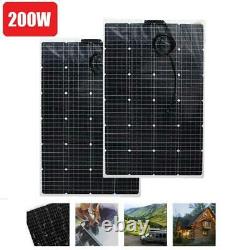 2PCS Monocrystalline Flexible Solar Panel 200 Watts 18V Off Grid RV Home 81x61CM