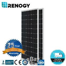 2PCS Renogy 100W Watt 12V Mono 200W Solar Panel (Compact Design) Off Grid Power
