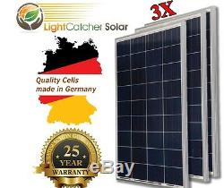 (3 pcs) 100W Watts 100 Watt Solar Panel Off Grid 12 Volt 12V RV Boat Off Grid +