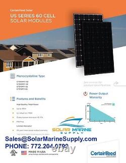 300 Watt CertainTeed Solar MONO Solar Panel Panels Black 305 310 315 NEW BLACK