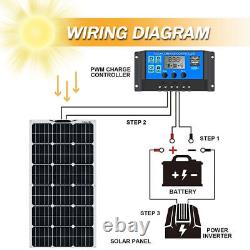 300Watts 12/24 Volt Solar Panel Kit with High Efficiency Monocrystalline Panel
