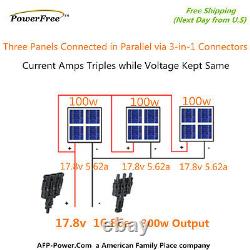 300w 300 Watt 3 100w Solar Panel Plug-n-Power Space Flex Kit 12 Battery Off Grid
