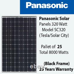 320 Watt Panasonic Solar Panel-PALLET OF 25- Model SC320 Power 8KW-96Cell Panel