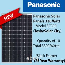 330 Watt Tesla Solar Panels (96 Cells) -Quantity Of 10 -SC330 Power 3330 W