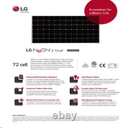 375W LG Solar Panels -Model LG375N2W-G4. Quantity of 4-Total Power 1500 Watts