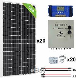 3900W Watt 20-195W Solar Panel System Off Grid 48V For Home Shed Garden Farm