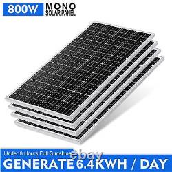 4 x 200 Watts 12 Volt Monocrystalline Solar Panel 1000W PV Power for RV Boat
