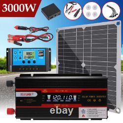 400 Watts Solar Panel Kit 100A 12V/24V Battery Charger With 6000W Power Inverter