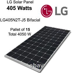 405 W LG solar panel LG405N2T-J5 Bifacial-Pallet of 10-Total Power 4050 Watts