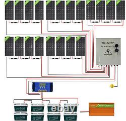 4KW Watt 48V Off Grid Solar Panel System20-195W Solar Panel For Home Garden US