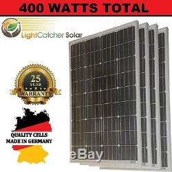 (4pcs) 100W Watts 100 Watt Solar Panels Mono German 12 Volt 12V RV Boat Off Grid