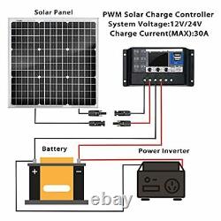 50 Watt 12 Volt Monocrystalline Solar Panel Kit With 30a 12v/24v Pwm Charge C
