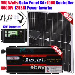 5000 Watts Solar Panel Kit 100A Battery Charger Controller With Power inverter