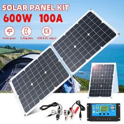 600 Watts Solar Panel Kit 100A 12V Battery Charger with Controller Caravan Boat