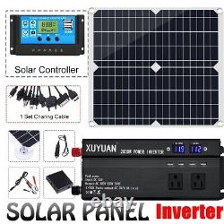 6000 Watts Peak Solar Panel Kit Solar Power Generator 100A Home 110V Grid System
