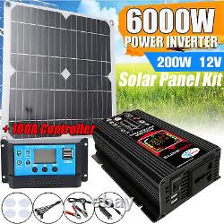 6000W Inverter +Solar Panel Kit Solar Power Generator 100A Home 110V Grid System