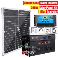 6000W Watts Complete Solar Panel Kit Solar Power Generator 100A, 110V Grid System