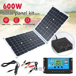 600W 3000W Watts Solar Panel Kit Monocrystallin Battery Charger Caravan RV Boat