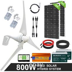 600W 800W 1200W Watt Hybrid Solar and Wind Power Kit For Home Battery Charge