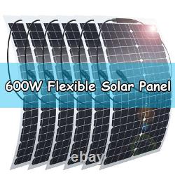 600W Watt Flexible Solar Panel 18V Mono Home RV Rooftop Camping Off-Grid Power
