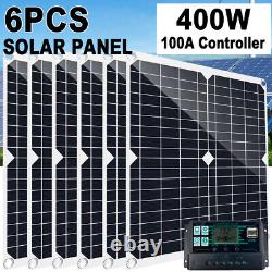 6PCS 400 Watts Solar Panel Kit 100A 12V Battery Charger Controller Caravan Boat