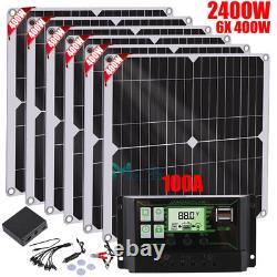 6PCS 400 Watts Solar Panel Kit 100A Battery Charger with Controller Caravan Boat