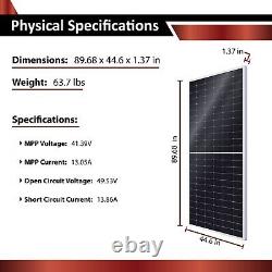 8 pack of 540W =4320W Bifacial Monocrystalline Solar Panel for RV, Cabin 500Watt