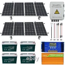 800W 1600W Watt 24 Volt Complete Solar Panel Kit For Home Garden Farm Ground
