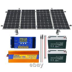 800W 1600W Watt 24 Volt Complete Solar Panel Kit For Home Garden Farm Ground