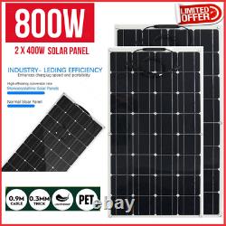 800W 400 Watt Monocrystalline Solar Panel Kit 18V Power RV Car Battery Charger