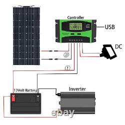 80W 120W 200W Watt Flexible Solar Panel Kit 12V Battery Charger For Caravan Boat