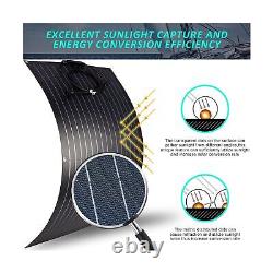 AUECOOR 200 Watts 12/24 Volts ETFE Flexible Monocrystalline Panel Solar RV Ki