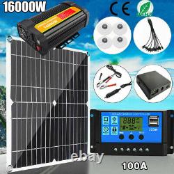 Car Power Inverter 200 Watts Complete Solar Generator Panel Kit 100A Controller
