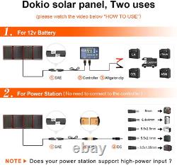 DOKIO 220W 18V Foldable Solar Panel Kit Lightweight 9Lb Monocrystalline Solar