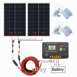 ECO 100W 200W 400W 600W +20% Watt 12V 24V Solar Panel Kit RV Trailer Van US