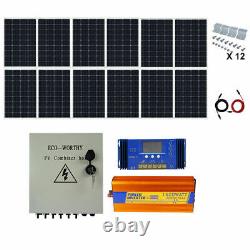 ECO 1KW 1.5KW 2KW 3KW Watt 24V/48V Off Solar Panel Kit 120W Solar Panels System