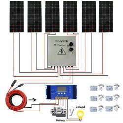 ECO 1KW 1200W WATT Solar Panel Kit PV Combiner Box 60A Controller for Home Cabin