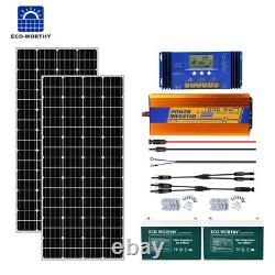 ECO 400W Watt 12V/24V Solar Panel Complete Kit 200Ah For RV Cabin Outdoor Living