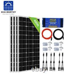 ECO 400W Watt 24V Solar Panel Kit 200Ah Battery For Home Trailer RV Boat