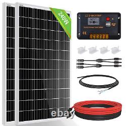 ECO-WORTHY 200W 240W Watt Monocrystalline Solar Panel Kit 12V Volt for Home RV