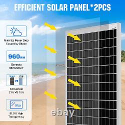 ECO-WORTHY 200W 240W Watt Monocrystalline Solar Panel Kit 12V Volt for Home RV