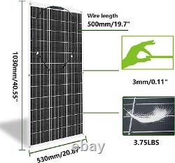 Flexible Solar Panel 100W 12V/24V Monocrystalline Bendable, 100 Watt Solar Panel
