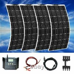 Flexible Solar Panels Mono With 20a Controller Photovoltaic Cable Module Kit New
